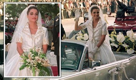 Queen Rania of Jordan's custom-made wedding dress was unique for key reason | Express.co.uk