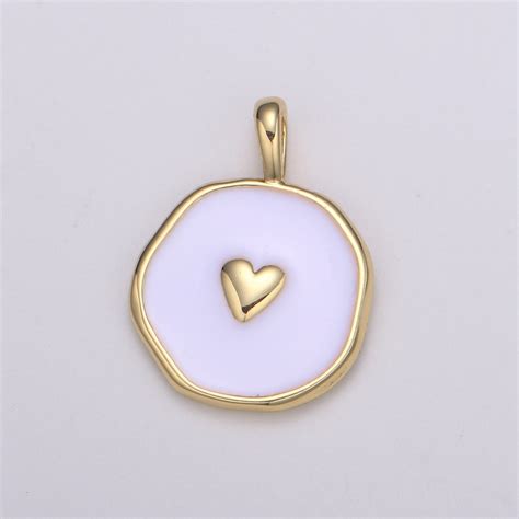 1pc Gold White Enamel Heart Charms Golden Heart Charm in - Etsy