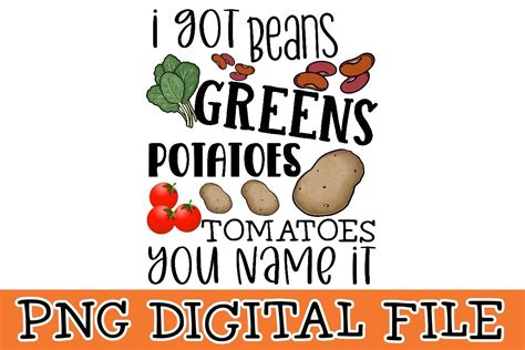 Beans Greens Potatoes Tomatoes Png Graphic by Tinsleydesignco · Creative Fabrica