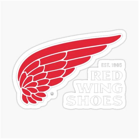 "white red wing shoes logo" Sticker for Sale by oxyvictoria | Redbubble