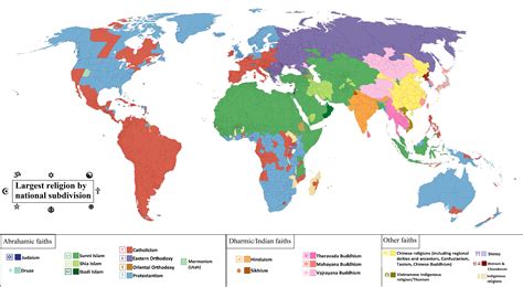 Largest religion by national subdivision : r/MapPorn