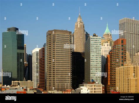 Skyline of Lower Manhattan and the financial district, Manhattan, New ...