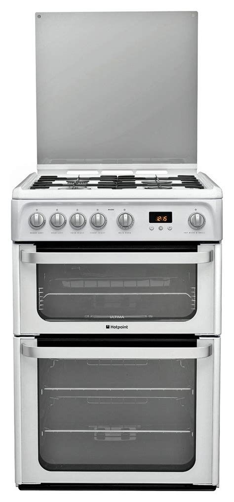 Hotpoint HUG61P 60cm Double Oven Gas Cooker - White (7116368) | Argos Price Tracker ...