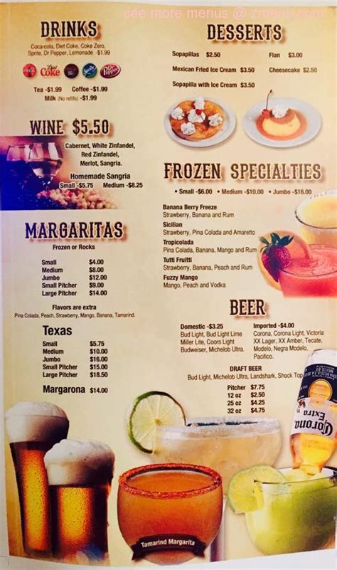 Menu at Los Magueyes restaurant, Milledgeville