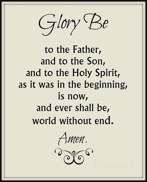 Glory Be Prayer Print 5x7 0r 8x10 Catholic Prayer Doxology | Etsy