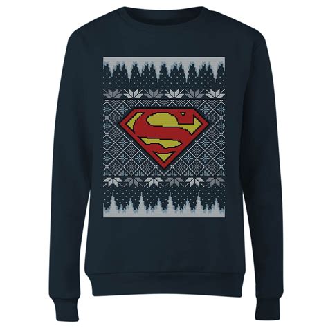 DC Superman Knit Women's Christmas Sweatshirt - Navy | Sweatshirts, Christmas sweatshirts ...