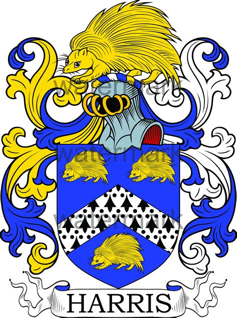 Harris Family Crest Digital Download Harris Coat of Arms JPG File ...