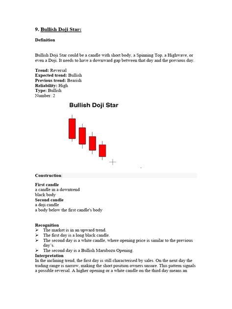 bullish doji star | PDF | Market Trend | Technical Analysis