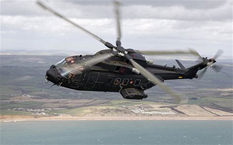 Download wallpapers AgustaWestland AW101, military transport helicopter ...