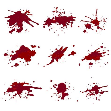 Premium Vector | Blood splash vector set isolated on a transparent background