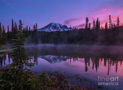 Mount Rainier Photography Reflection Lakes Sunrise Light Photograph by ...