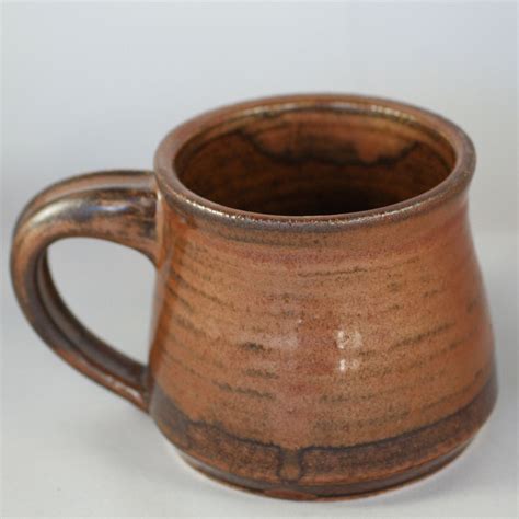 Stoneware Pottery Mug with Copper Glaze