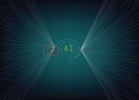 AI brain with modern technology circuit line on gradient background. by Eungsuwat Vectors ...