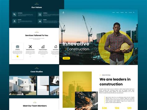 Construction Company Website Design by Javie Katebe on Dribbble