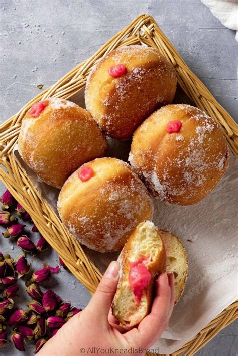 Sourdough donuts with rose cream filling - All you knead is bread ...