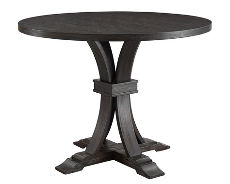 Roundhill Furniture Siena Distressed Black Finish Round Pedestal Counter Height Dining Table ...