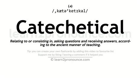 Pronunciation of Catechetical | Definition of Catechetical - YouTube