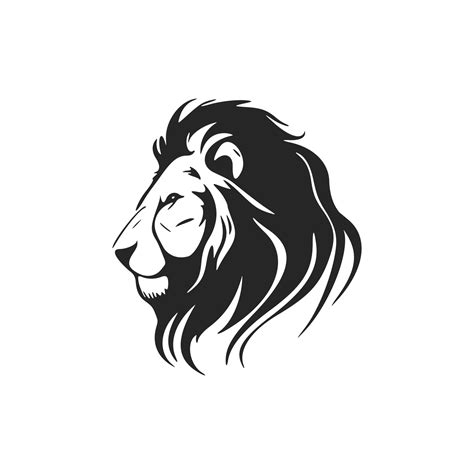 Stylish black and white lion vector logo design. 17589283 Vector Art at ...