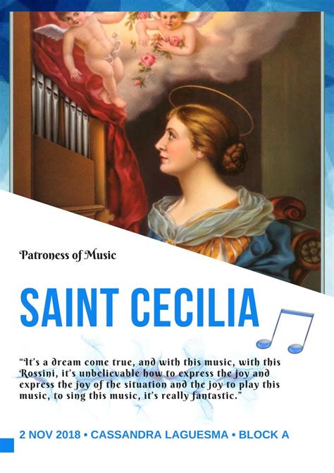 Saint Cecilia, Patroness of Music Quote