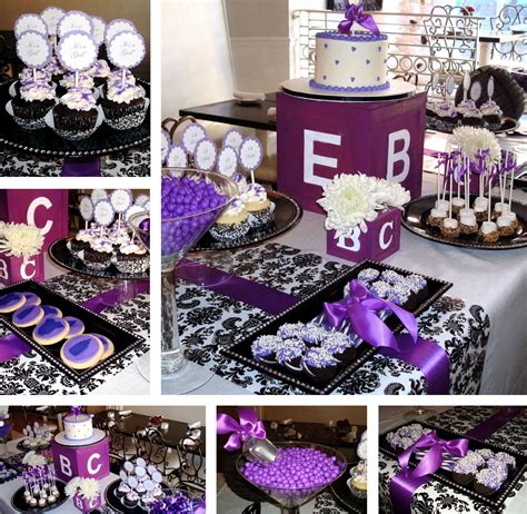 Black, white and purple Baby Shower | Baby shower purple, Purple baby ...