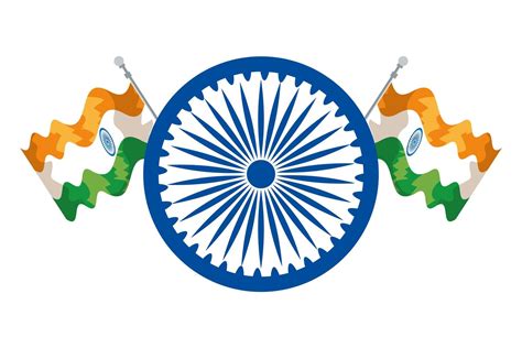 ashoka chakra indian with flags 1932382 Vector Art at Vecteezy