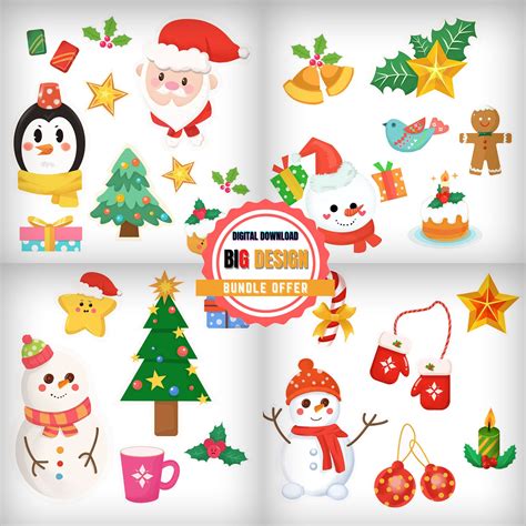 BIG Digital Download AI Layers File Editable Layer Adobe Illustrator Christmas Theme Cute ...