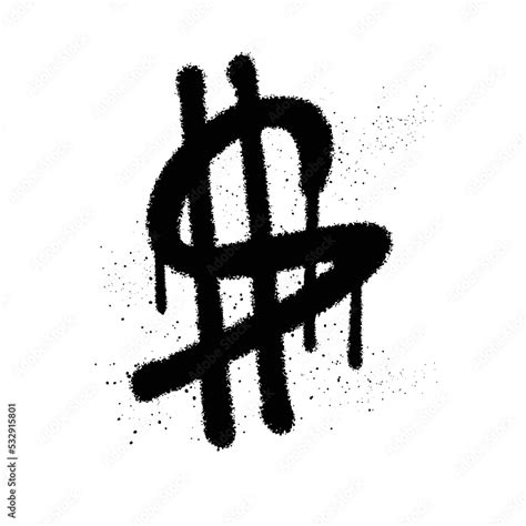 Graffiti Spray Paint Money Sign Isolated Vector Illustration Stock Vector | Adobe Stock