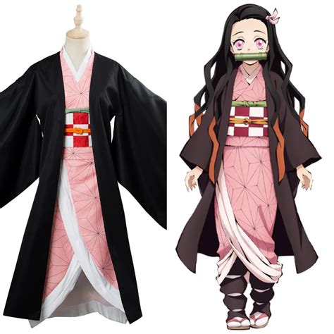 Demon Slayer Hepburn Kimetsu no Yaiba Kamado Nezuko Cosplay Costume Outfit Men Women Halloween ...