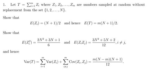 self study - Expectation and Variance of Simple Random Sampling without Replacement - Cross ...