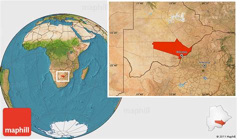 Satellite Location Map of Gaborone Region