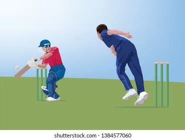 Cricket Game Cricket Players Action Shot Stock Vector (Royalty Free) 1384577060 | Shutterstock