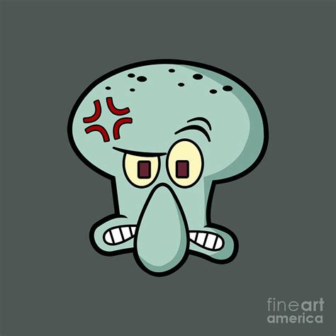 Angry Squidward Face Drawing by Kimberly A Gibbs - Fine Art America