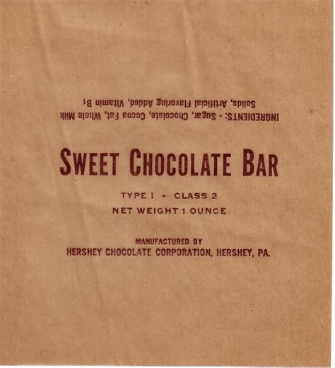 1960s Hershey Sweet – Candy Wrapper Archive