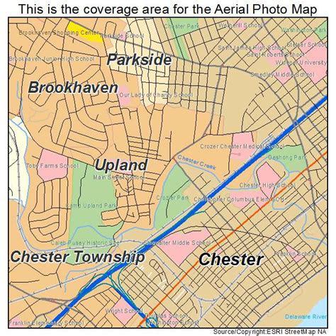 Aerial Photography Map of Upland, PA Pennsylvania