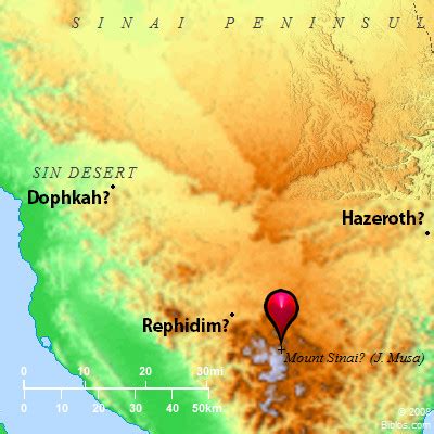 Bible Map: Mount Horeb (Mount Sinai)