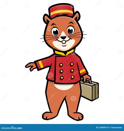 Cartoon Chipmunk Bellboy stock vector. Illustration of cartoon - 130500147