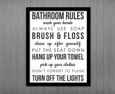 Bathroom Rules Sign Printable