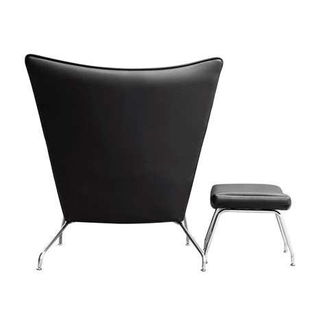 Finemod Imports Modern Wing Chair & Ottoman In Leather FMI9233 – Minimal & Modern