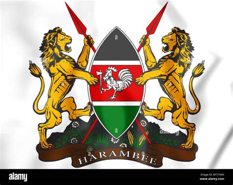 3D Kenya Coat of Arms. 3D Illustration Stock Photo - Alamy