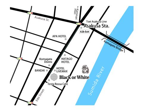 [Black or White Asakusa store]DETAILED MAP | Black or White