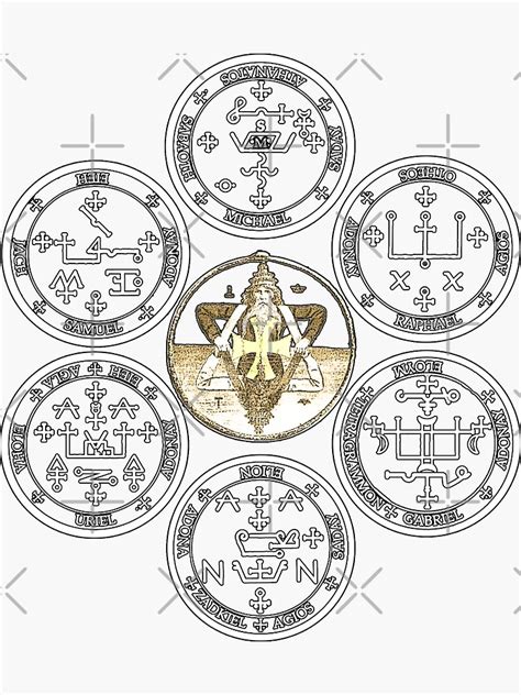 "The Seven Archangel Sigils - Solomon's Seals Archangel Seals Sigils" Sticker for Sale by ...