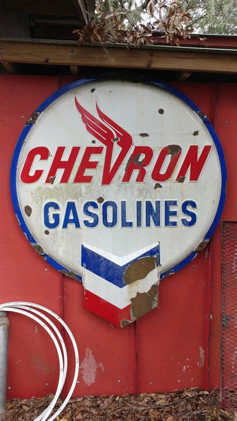 West Coast Chevron Gasoline sign | Vintage metal signs, Vintage signs ...