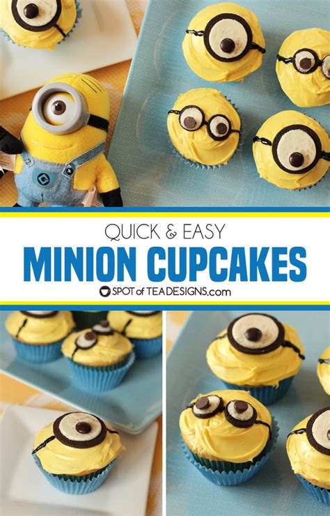 Quick and Easy Minion Cupcakes - Spot of Tea Designs