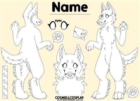 Fursuit Ref Sheet Base Lineart / Fursuit Reference Art - Etsy México