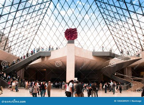 Inside the Louvre Pyramid editorial stock image. Image of paris - 100438929