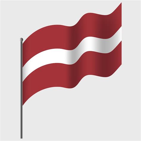 Premium Vector | Waved latvia flag latvian flag on flagpole vector ...