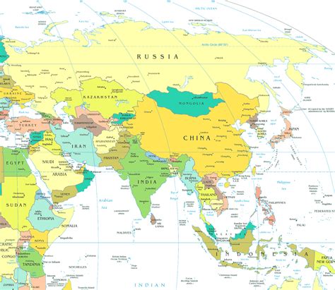 Detailed Printable Central Asia Map | World Map With Countries