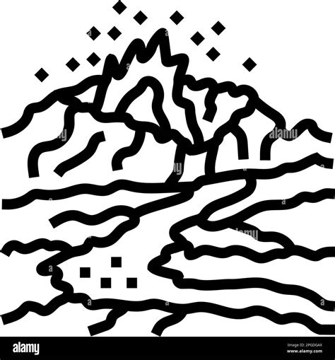 disaster volcano eruption line icon vector illustration Stock Vector ...