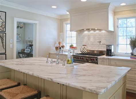 White Carrera Extra Marble Kitchen Countertops | Reflections Granite & Marble | Reflections ...