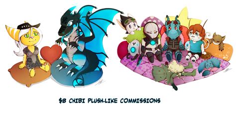 $8 chibi plush-like commissions by BlueStripedRenulian on DeviantArt